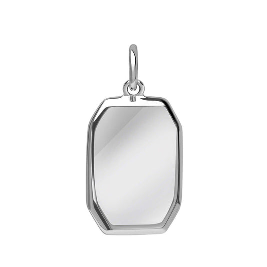 Fred Bennett Elongated Octagon Pendant Solid Silver Free Engraving