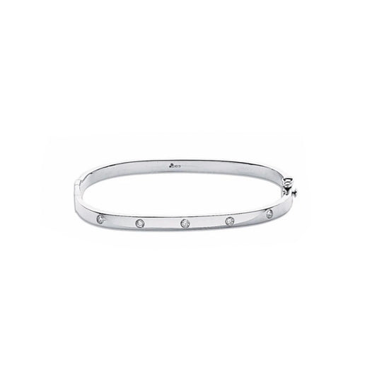 9ct White Gold 0.20ct 5 Stone Diamond Bangle