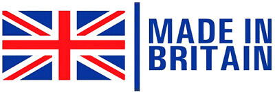 Made in Britain logo featuring the Union Jack flag and text symbolising UK craftsmanship