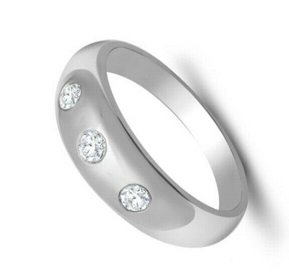 9ct white gold diamond gents ring with three round diamonds by J R Jewellery