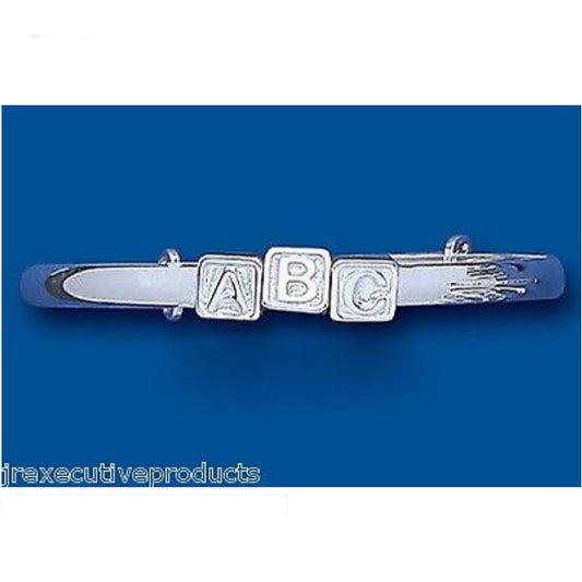 ABC Bangle Solid Silver 3 - 7 Years Adjustable