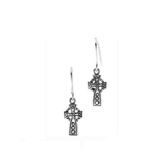Celtic Cross Drop Earrings Sterling Silver 925 Hallmarked Drops