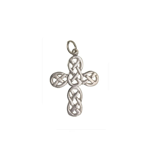 Sterling Silver Celtic Style Cross Pendant 925 Hallmark 28 x 23mm