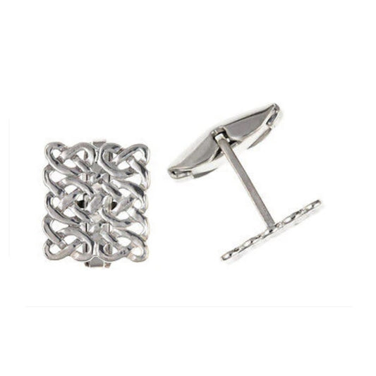 Silver Cufflinks Celtic Cufflinks Solid 925 Sterling Silver Square Cufflinks