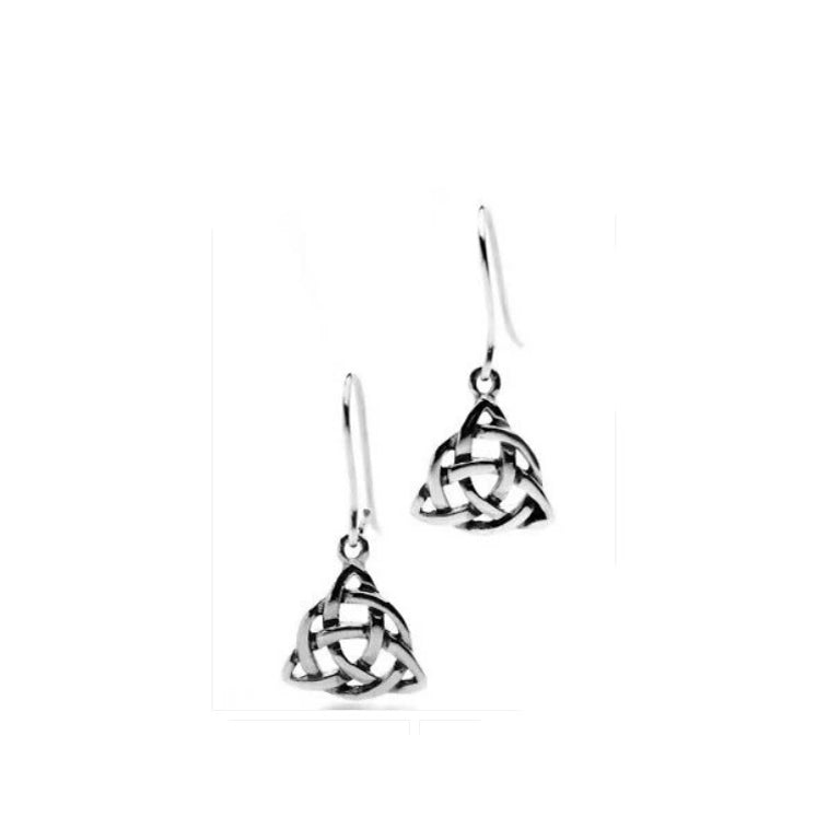 Celtic Knotwork Drop Earrings Sterling Silver 925 Hallmarked Drops