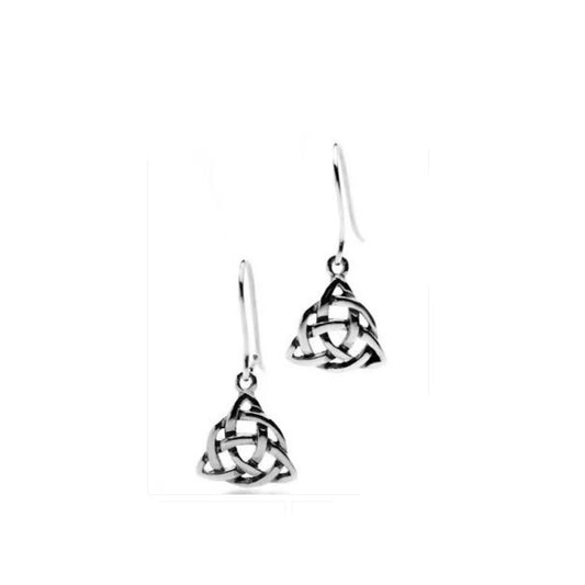 Celtic Knotwork Drop Earrings Sterling Silver 925 Hallmarked Drops