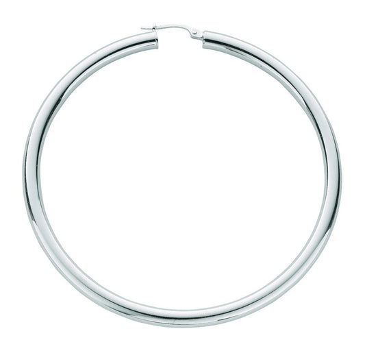 Hoop Earrings Creole Silver Hoops 68mm Sterling Silver Tube