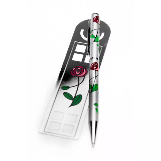 Bookmark Pen Biro Mackintosh Rose Mackintosh Rose & Lattice Bookmark & Pen Set