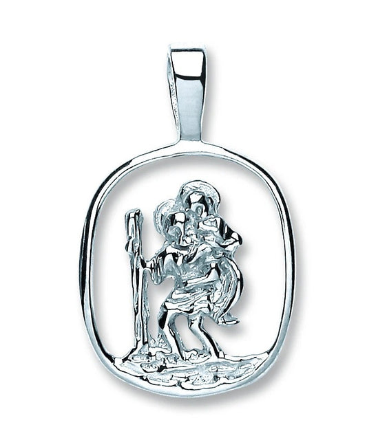 J R Jewellery Sterling Silver St Christopher Pendant