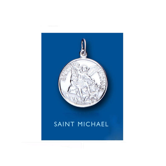 Saint Michael Pendant Sterling Silver 925 Hallmark All Chain Lengths