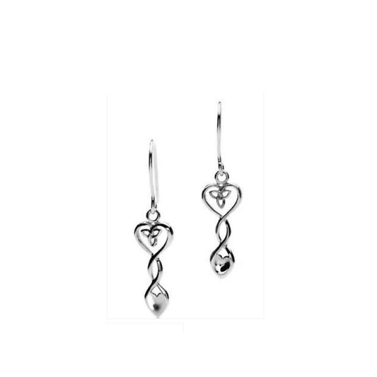 Welsh Lovespoon Drop Earrings Sterling Silver 925 Hallmarked Drops