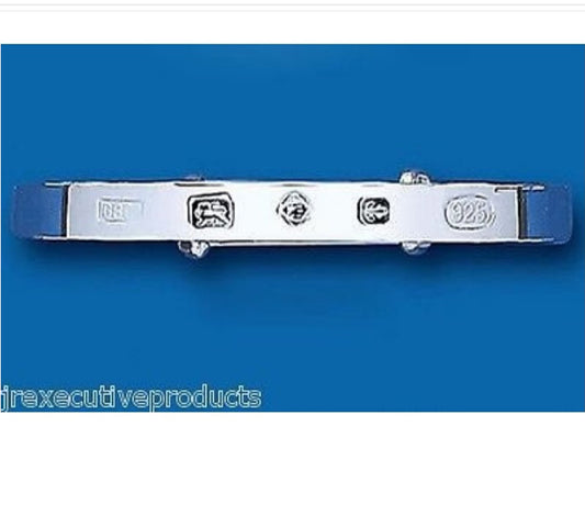 Solid Silver Baby Bangle Feature Hallmark Design Fits 18 months - 3 years