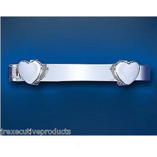Solid Silver Baby Bangle 18 months - 3 years Expandable Heart Design