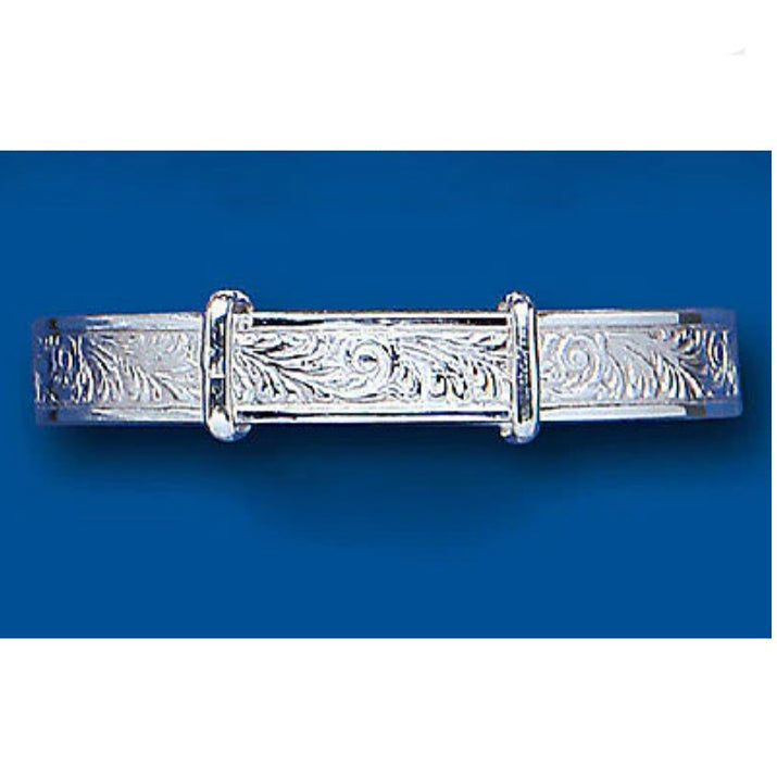 Baby Bangle Solid Sterling Silver Patterned Adjustable Baby Bracelet Christening