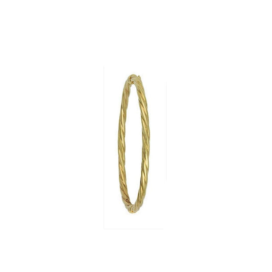 Bangle Yellow Gold Ladies Hinged Fancy Design Bracelet