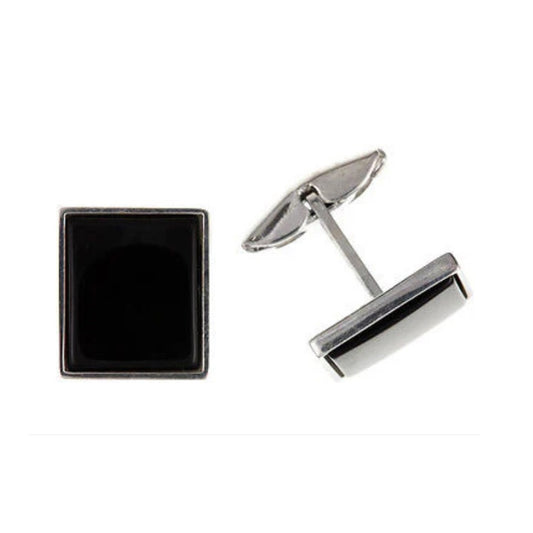 Onyx Cufflinks Solid Sterling Silver