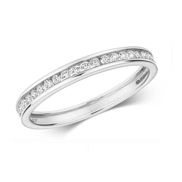 Real Diamond Half Eternity Ring 9ct White Gold Round Brilliant Diamonds 0.25ctw