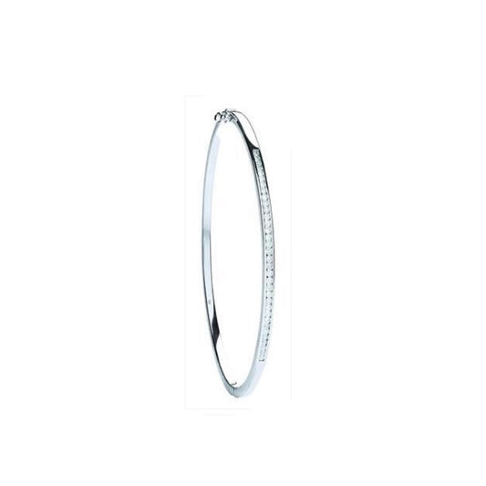 9ct White Gold 0.50ct Channel Set Diamond Bangle