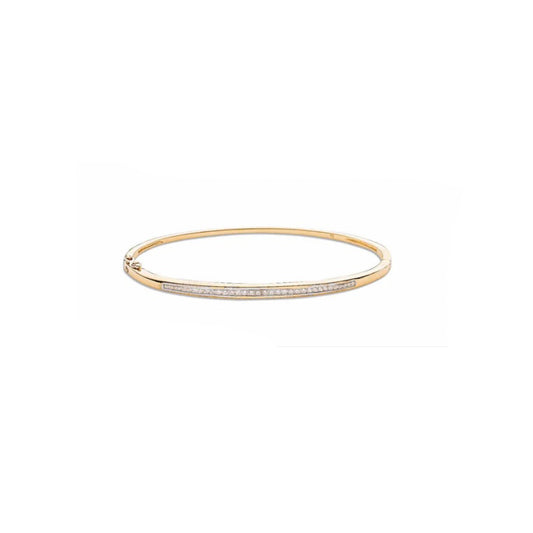 9ct Yellow Gold 0.50ct Channel Set Diamond Bangle
