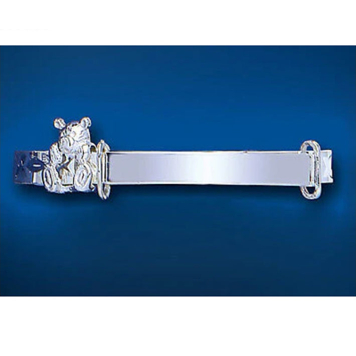 Solid Silver Child's Bangle Teddy Bear Adjustable Age 3 - 7 Years