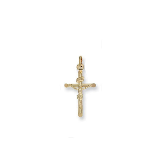 Yellow Gold Crucifix Pendant Hallmarked British Made