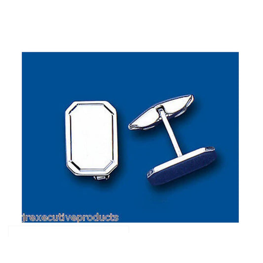 Cufflinks Solid Sterling Silver Rectangular