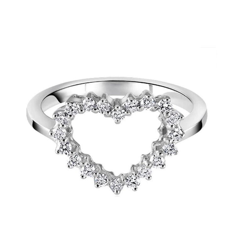 9ct White Gold Diamond Heart Ring 0.25ctw Real Diamonds Engagement Anniversary