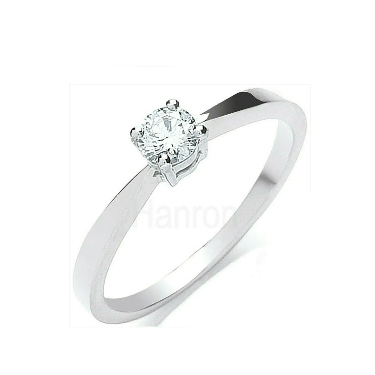 Real Diamond Solitaire Engagement Ring 18ct White Gold 0.25ctw