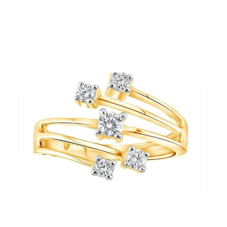 9ct Yellow Gold 0.30ctw Diamond Ring Cocktail Statement