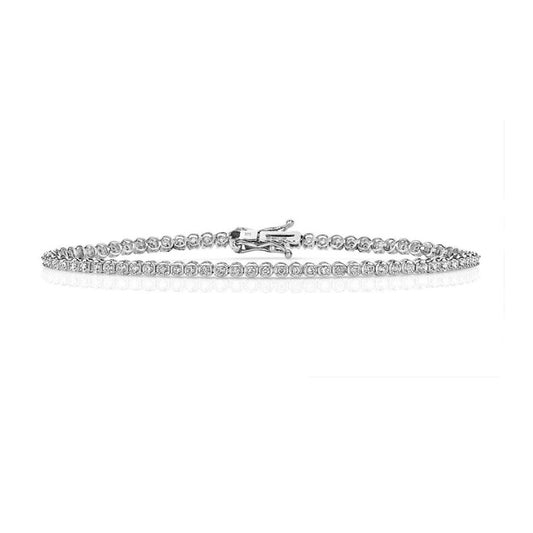 9ct White Gold Diamond Tennis Bracelet 0.75ctw