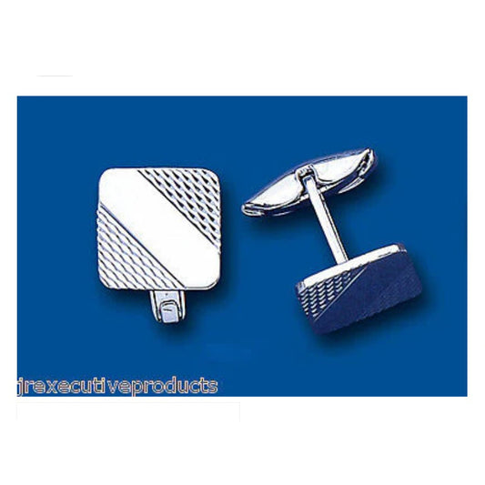 Cufflinks Engine Turned Solid Sterling Silver