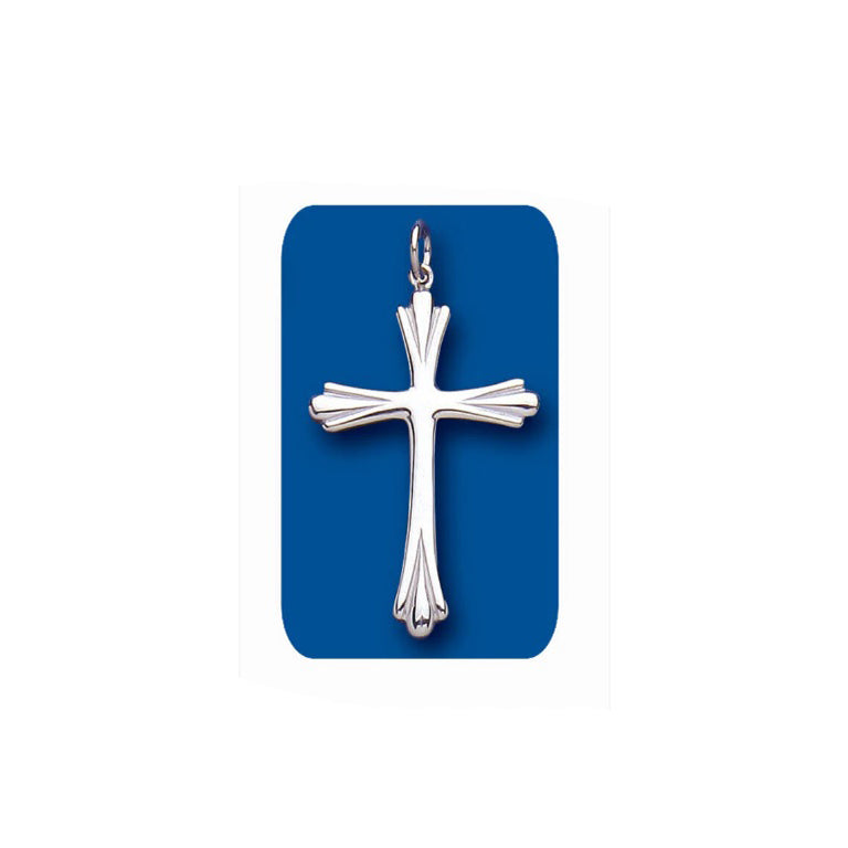 Sterling Silver Fancy Cross Pendant 925 Hallmark 32 x 21mm