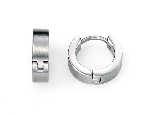 Silver Fred Bennett huggie hoop earrings with a polished finish and secure clasp design
