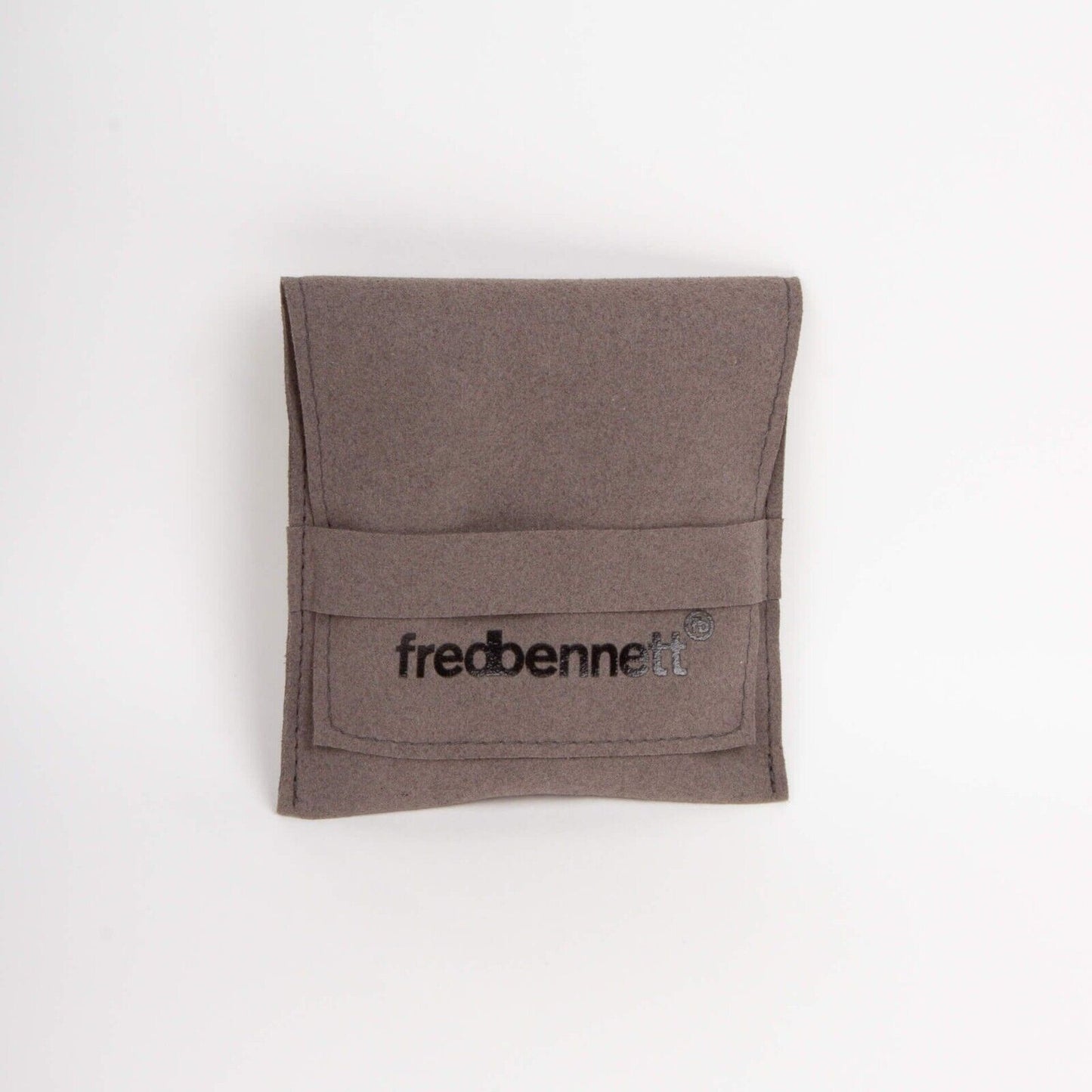 Fred Bennett men's beaded bracelet storage pouch in soft brown fabric with embroidered logo