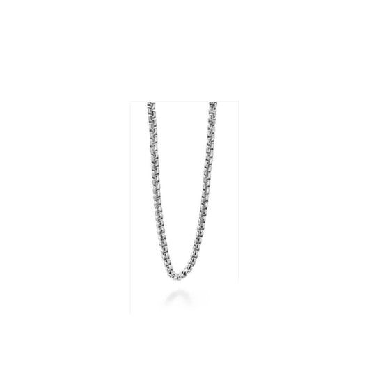 Fred Bennett men's belcher chain 60cm silver stainless steel necklace with classic link design