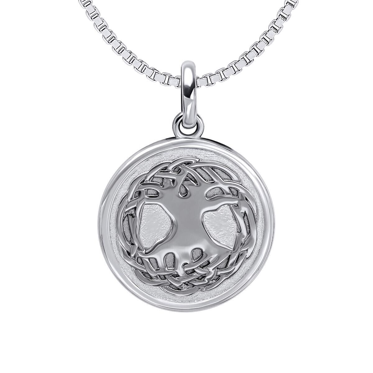 Fred Bennett silver Celtic Tree of Life pendant on a silver chain with intricate knotwork design