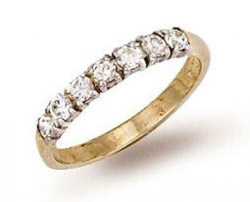 J R Jewellery elegant gemstone eternity ring for women with sparkling stones set in gold band