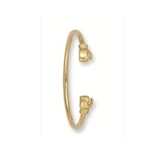 Boxing Glove Baby Bangle Yellow Gold Torque Hallmarked Christening Gift