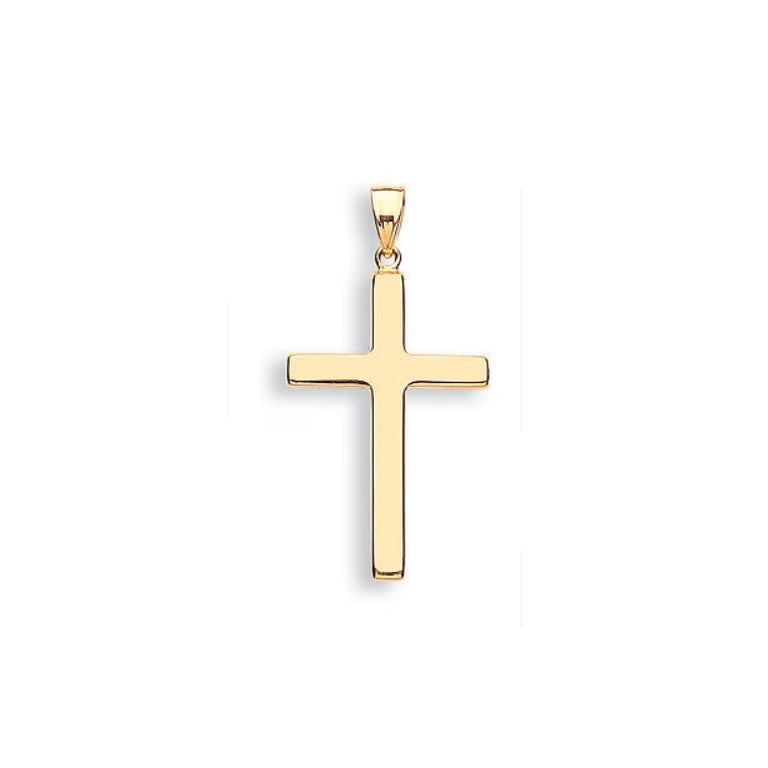 Gold Cross Pendant Large Gold Cross Necklace Yellow Gold Cross