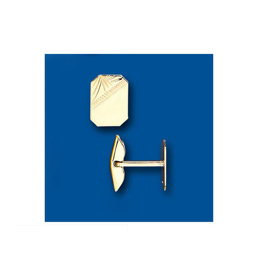 Gold Cufflinks Solid Yellow Gold Rectangular British Made Hallmarked