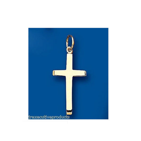 Gold Cross Pendant Yellow Gold Cross Necklace Plain Gold Cross