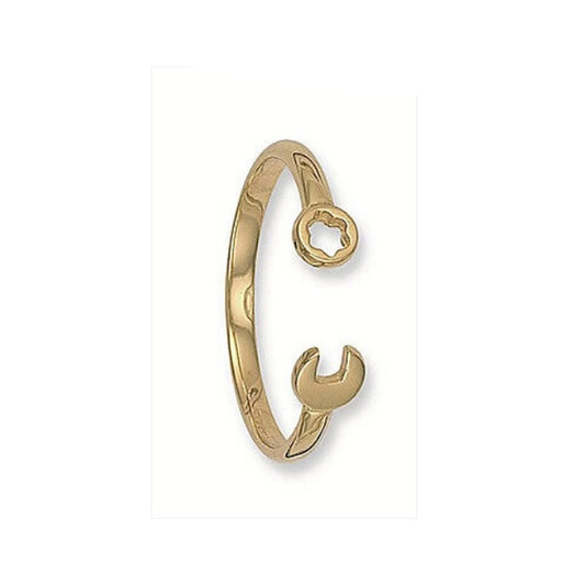 Spanner Baby Bangle Solid Yellow Gold Hallmarked