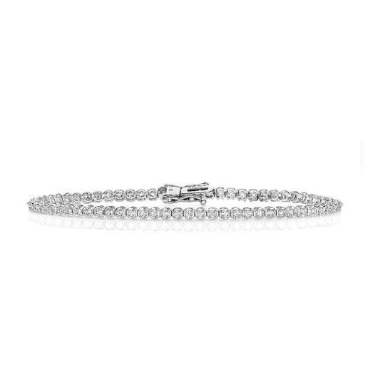 9ct White Gold Diamond Tennis Bracelet 1.00ctw