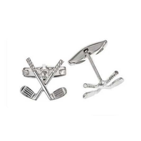 Golf Club Cufflinks Solid Sterling Silver