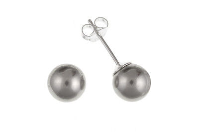 J R Jewellery grey pearl stud earrings with silver posts and butterfly backs