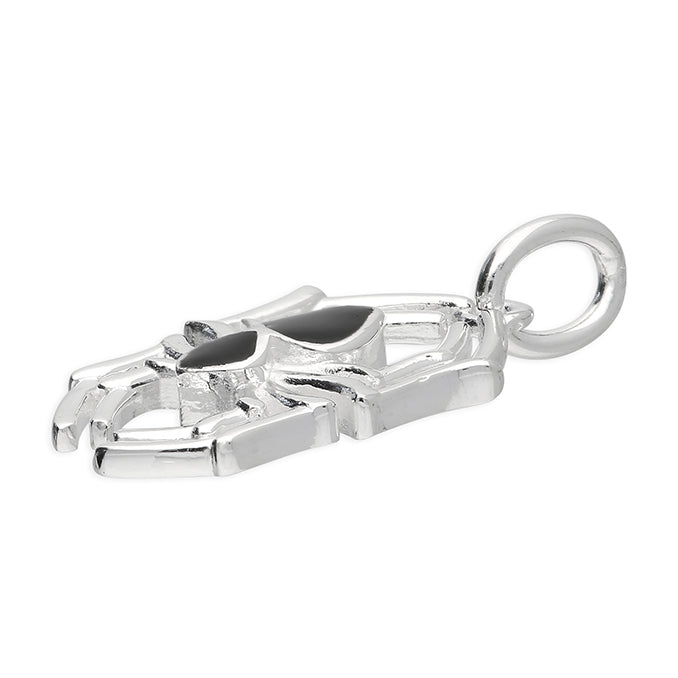Spider Pendant Sterling Silver With Black Enamel Detail