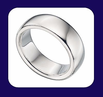 Heavy sterling silver men's wedding band by J R Jewellery with a polished smooth finish
