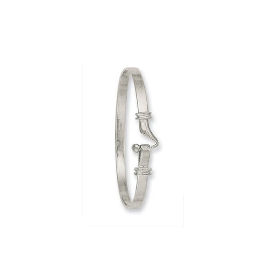 Hook Bangle White Gold Ladies Solid Gold Bracelet