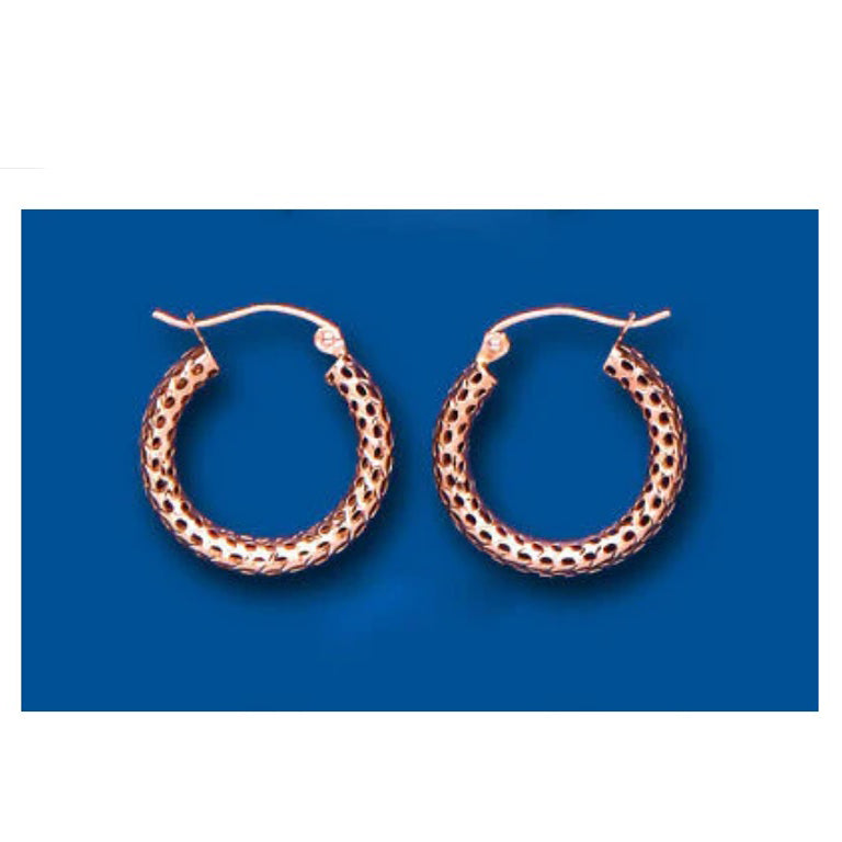 Hoop Earrings Rose Gold Creole Red Gold 18mm