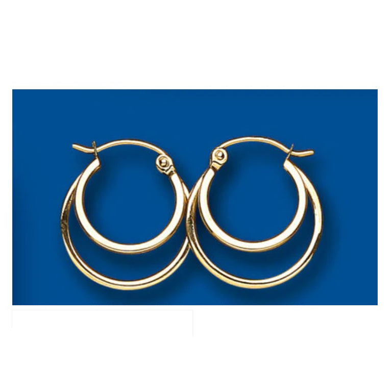 Hoop Earrings Yellow Gold Hoops Creole 16mm Hallmarked